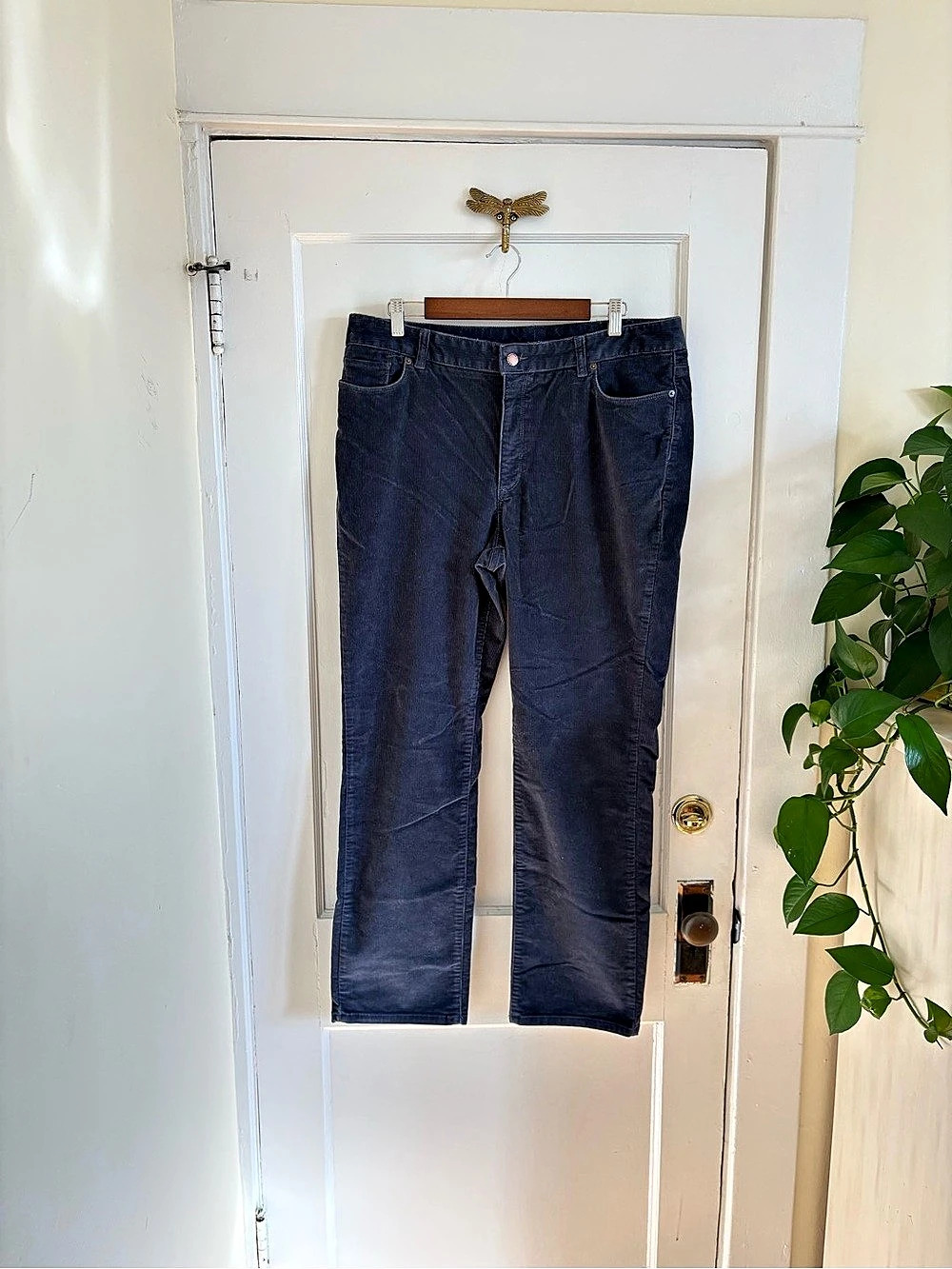 L.L.Bean Favorite Fit Corduroy Straight Leg Pants in Blue Gray Capsule Size 16